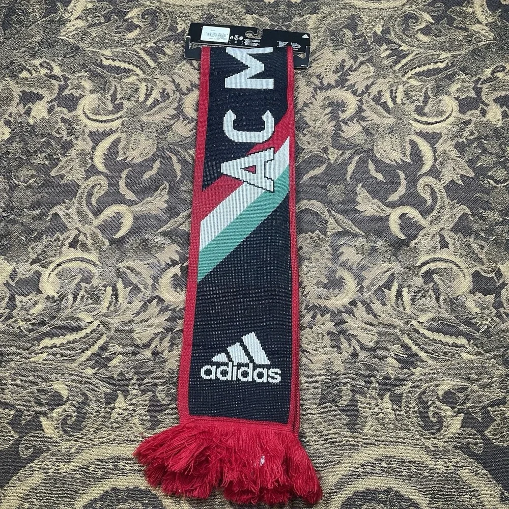 Adidas Serie A AC Milan Italy Flag Black Scarf New
